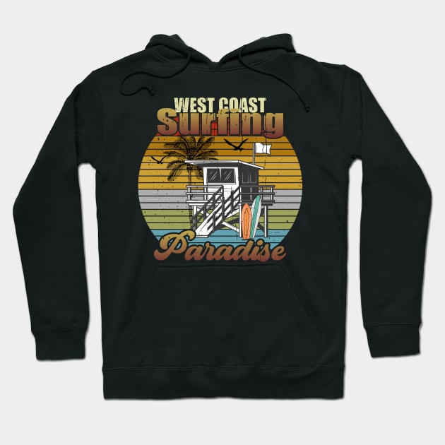 West Coast Surfing Paradise Hoodie by Blended Designs